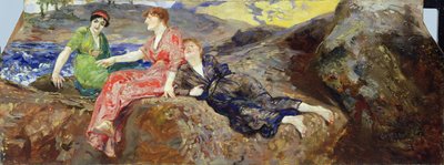 Meisjes aan de Oever, ca. 1884-85 door Max Klinger